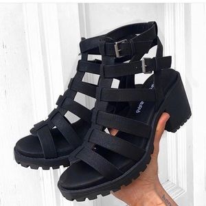 Strappy heeled sandals